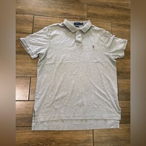 Polo by Ralph Lauren Light Gray Short Sleeve Polo with Embroidered Pony